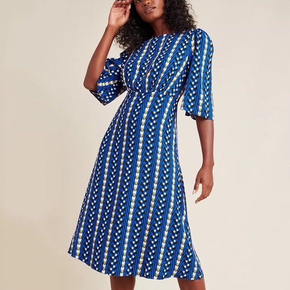 Anthropologie The Odells Marjorie Geo Midi Dress - Picture 1 of 6